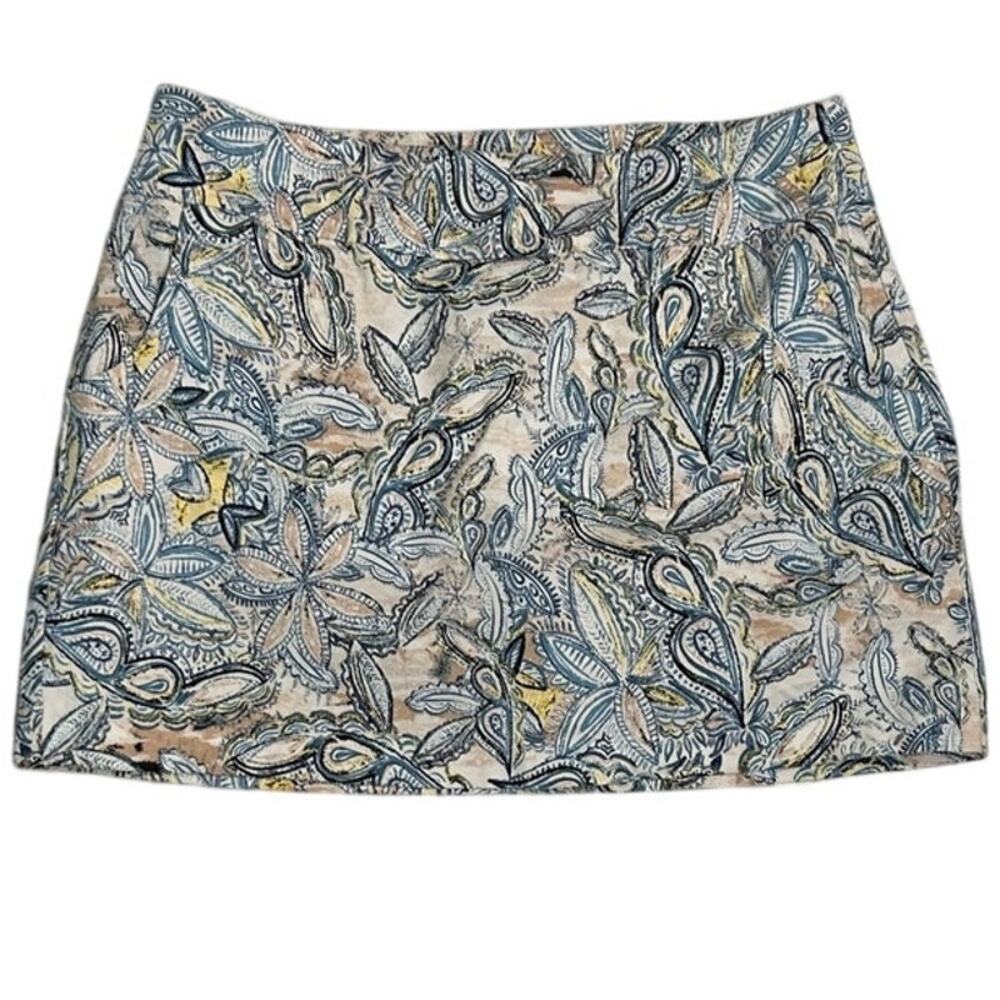 Zac & Rachel Paisley Boho Pull On Skort Size 12P Blue Multicolor